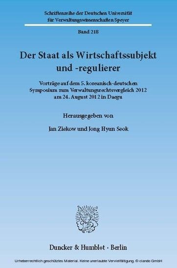 Der Staat als Wirtschaftssubjekt und -regulierer. main product photo