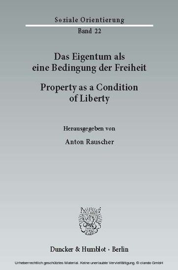 Das Eigentum als eine Bedingung der Freiheit / Property as a Condition of Liberty. main product photo
