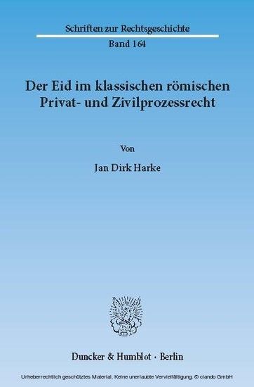 Der Eid im klassischen römischen Privat- und Zivilprozessrecht. main product photo