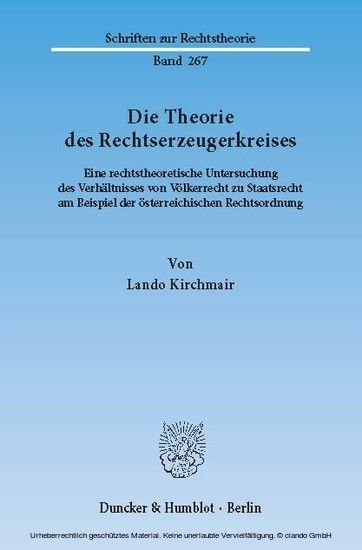 Die Theorie des Rechtserzeugerkreises. main product photo