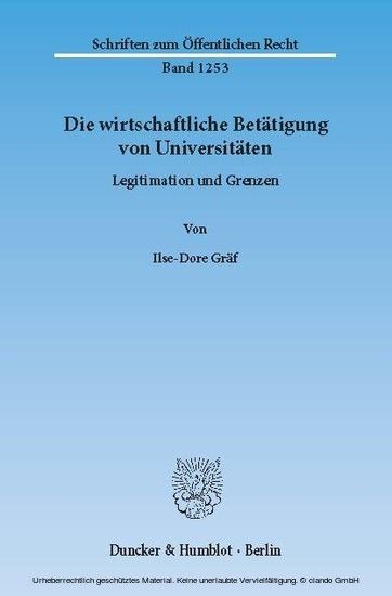 Die wirtschaftliche Betätigung von Universitäten. main product photo