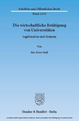 Die wirtschaftliche Betätigung von Universitäten.