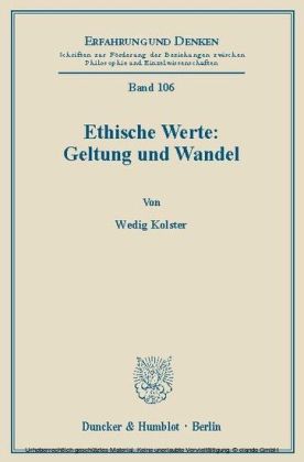 Ethische Werte: Geltung und Wandel.