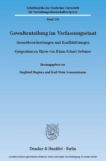 Gewaltenteilung im Verfassungsstaat. main product photo