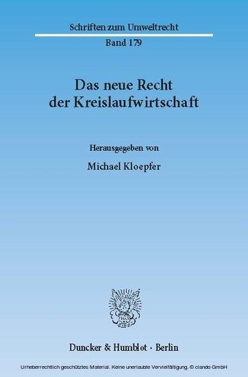 Das neue Recht der Kreislaufwirtschaft. main product photo