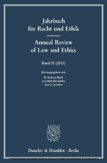 Jahrbuch für Recht und Ethik / Annual Review of Law and Ethics. main product photo