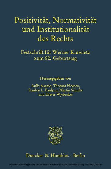 Positivität, Normativität und Institutionalität des Rechts. main product photo