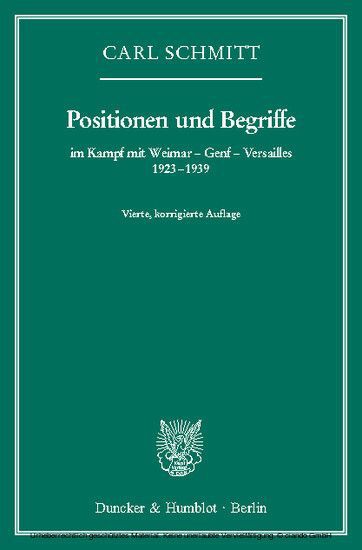 Positionen und Begriffe, im Kampf mit Weimar - Genf - Versailles 1923-1939. main product photo