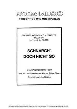 Scharch' doch nicht so
