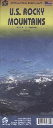International Travel Map ITM US Rocky Mountains