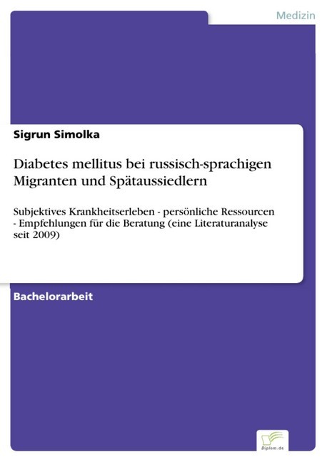 Diabetes mellitus bei russisch-sprachigen Migranten und Spätaussiedlern main product photo