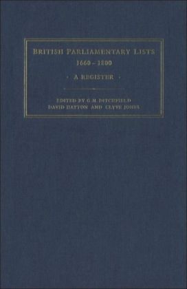 British Parliamentary Lists, 1660-1880