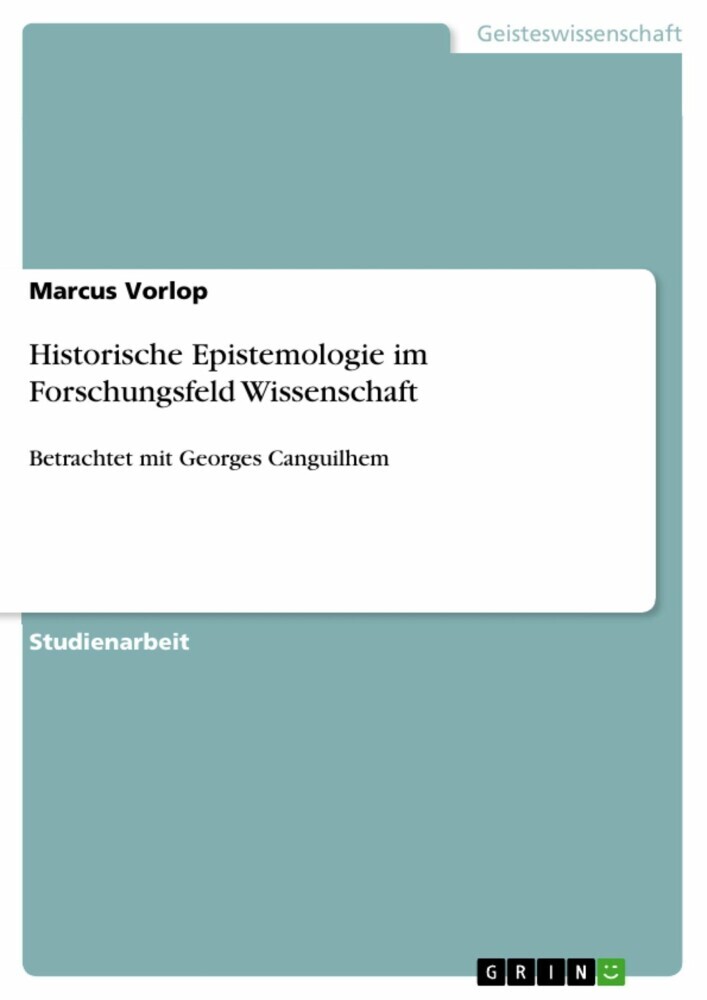 Historische Epistemologie im Forschungsfeld Wissenschaft main product photo