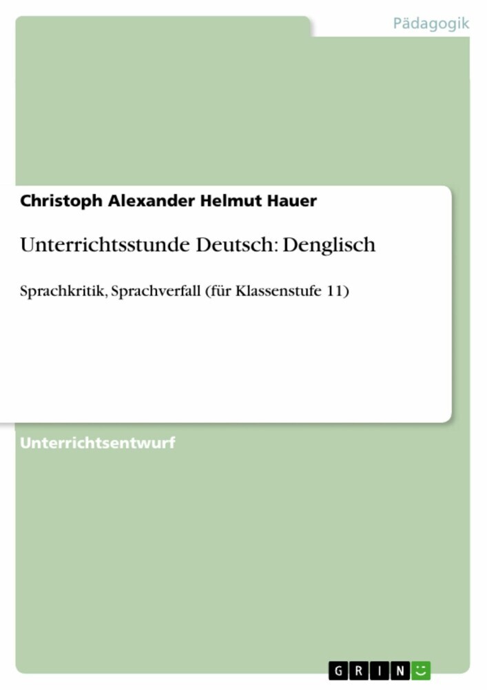 Unterrichtsstunde Deutsch: Denglisch main product photo