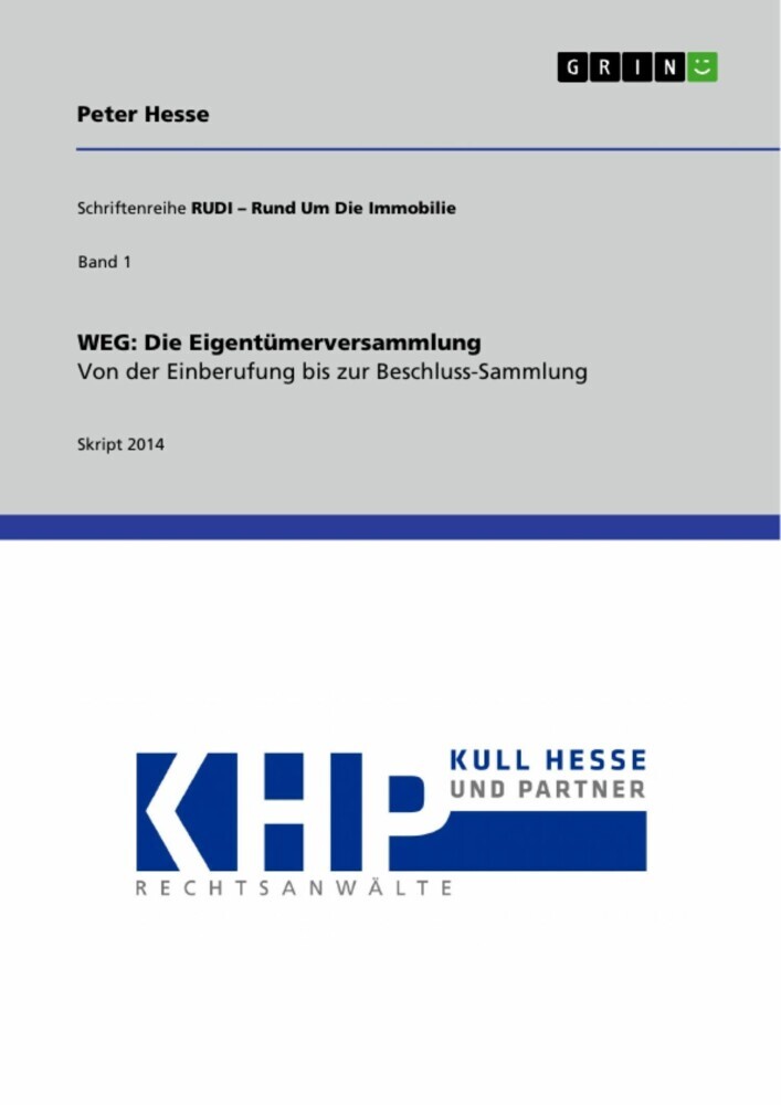 WEG: Die Eigentümerversammlung. Von der Einberufung bis zur Beschluss-Sammlung main product photo
