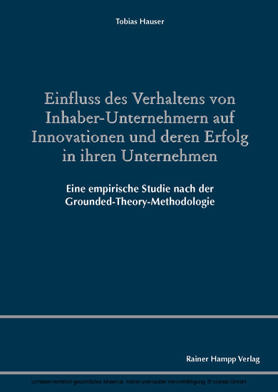 Einfluss des Verhaltens von Inhaber-Unternehmern auf Innovationen und deren Erfolg in ihren Unternehmen main product photo