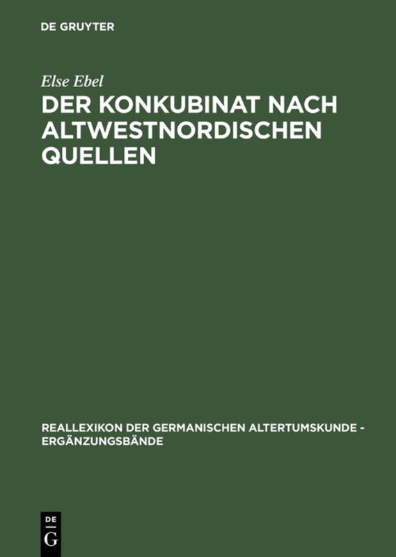 Der Konkubinat nach altwestnordischen Quellen main product photo