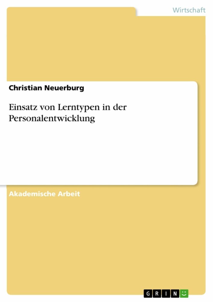 Einsatz von Lerntypen in der Personalentwicklung main product photo