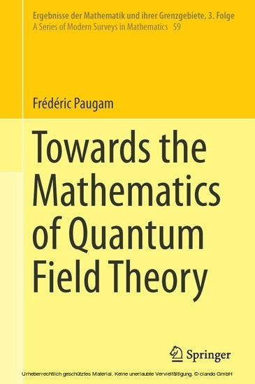 Towards the Mathematics of Quantum Field Theory main product photo