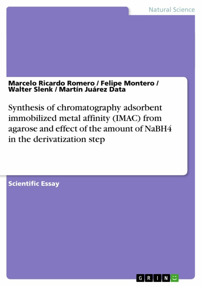 Synthesis of chromatography adsorbent immobilized metal affinity (IMAC) from agarose and effect of the amount of NaBH4 in the derivatization step main product photo