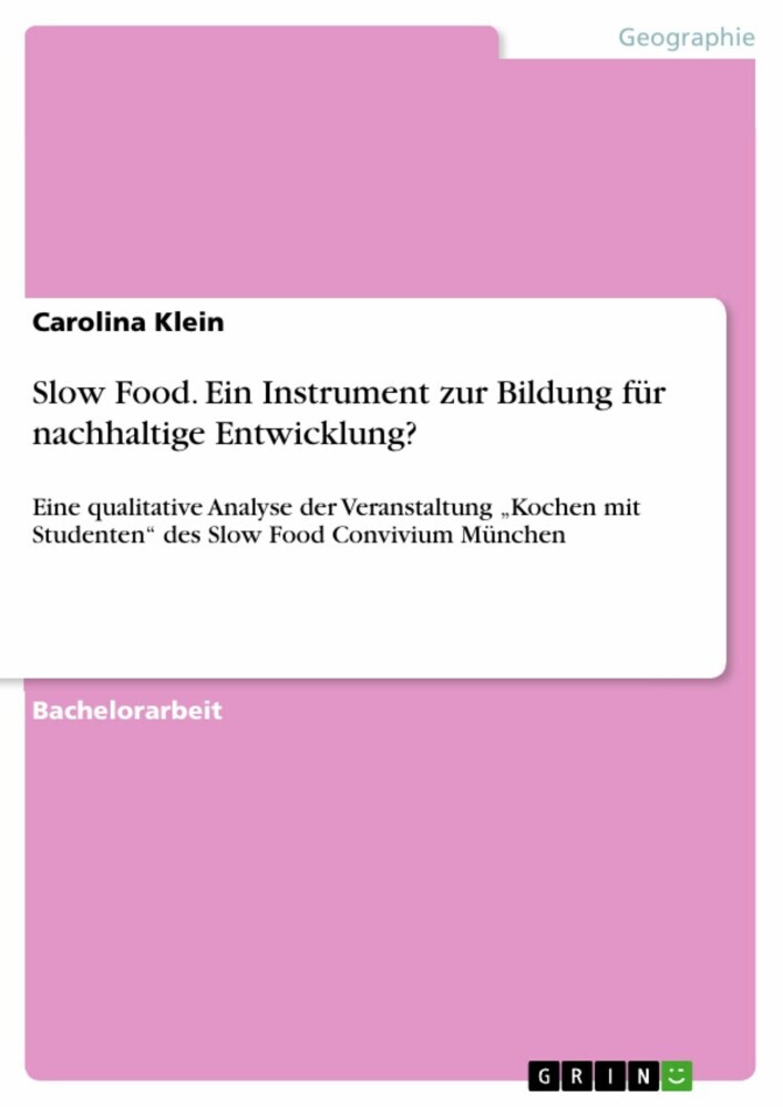 Slow Food. Ein Instrument zur Bildung für nachhaltige Entwicklung? main product photo