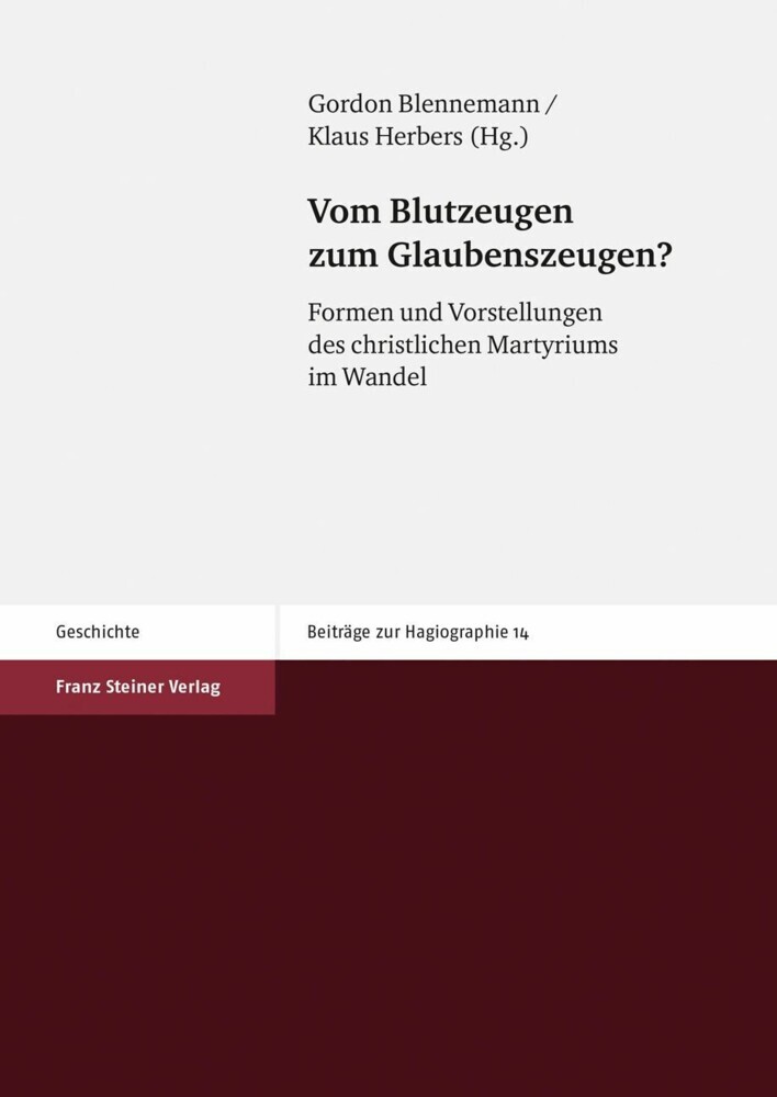 Vom Blutzeugen zum Glaubenszeugen? main product photo