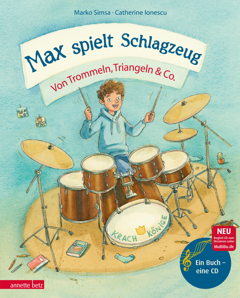 Max spielt Schlagzeug (Das musikalische Bilderbuch mit CD und zum Streamen) main product photo