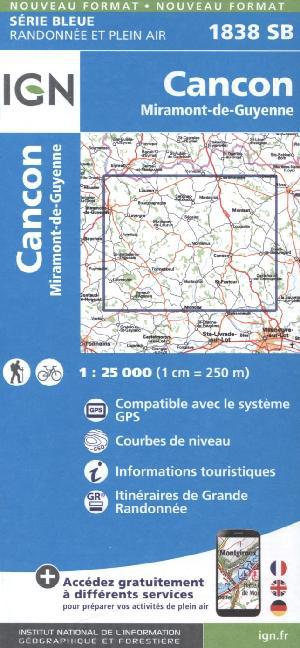 IGN Karte, Serie Bleue Cancon - Miramont-de-Guyenne main product photo