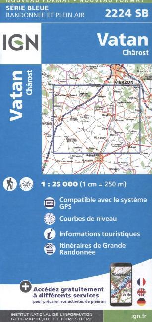 IGN Karte, Serie Bleue Vatan, Chârost main product photo