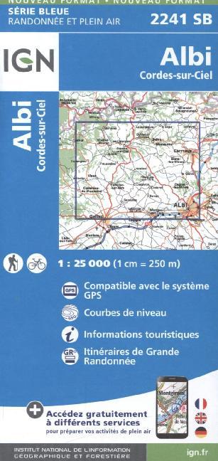 IGN Karte, Serie Bleue Albi, Cordes-sur-Ciel main product photo