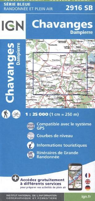 IGN Karte, Serie Bleue Chavanges, Dampier main product photo