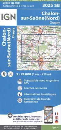 IGN Karte, Serie Bleue Chalon sur Saône (Nord), Chagny