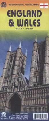 International Travel Map ITM England & Wales