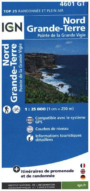 IGN Karte, Carte de randonnée (et plein air) Nord - Grande-Terre - Pointe de la Grande Vigie - Île de la Guadeloupe main product photo