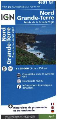 IGN Karte, Carte de randonnée (et plein air) Nord - Grande-Terre - Pointe de la Grande Vigie - Île de la Guadeloupe