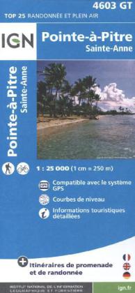 IGN Karte, Carte de randonnée (et plein air) Point-à-Pitre - Sainte-Anne
