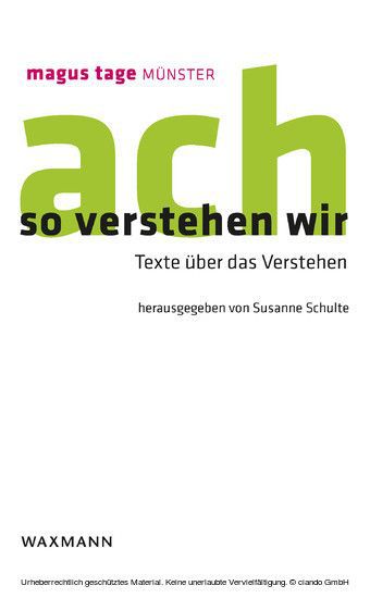 So verstehen wir. Texte über das Verstehen main product photo