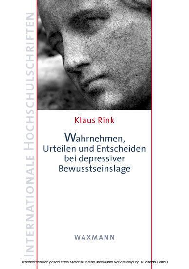 Wahrnehmen, Urteilen und Entscheiden bei depressiver Bewusstseinslage main product photo