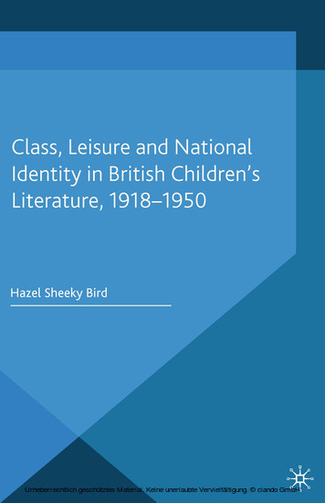 Class, Leisure and National Identity in British Children's Literature, 1918-1950 main product photo