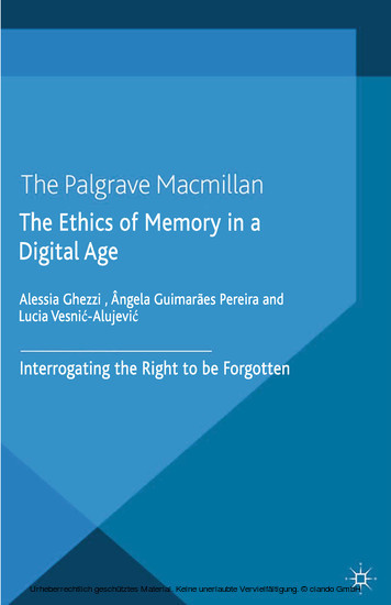 The Ethics of Memory in a Digital Age main product photo