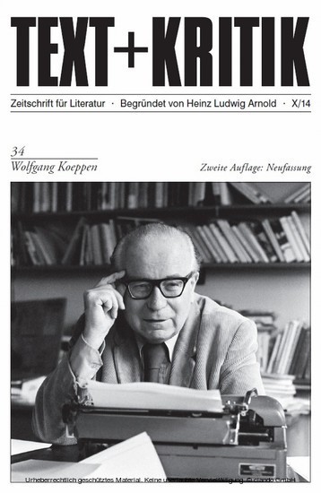 TEXT+KRITIK 34/Neufassung - Wolfgang Koeppen main product photo