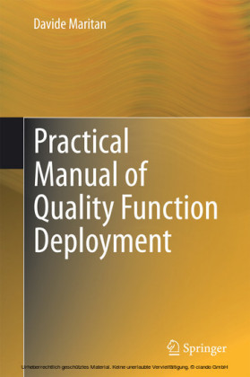 Practical Manual of Quality Function Deployment