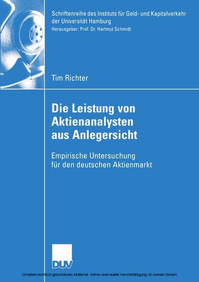 Die Leistung von Aktienanalysten aus Anlegersicht main product photo