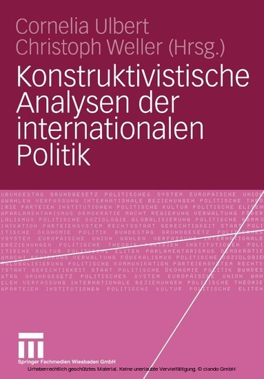 Konstruktivistische Analysen der internationalen Politik main product photo
