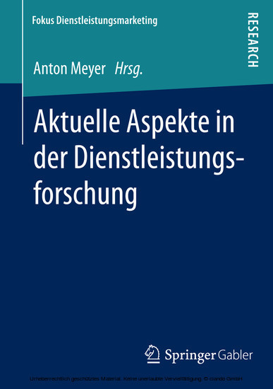 Aktuelle Aspekte in der Dienstleistungsforschung main product photo