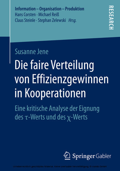 Die faire Verteilung von Effizienzgewinnen in Kooperationen main product photo
