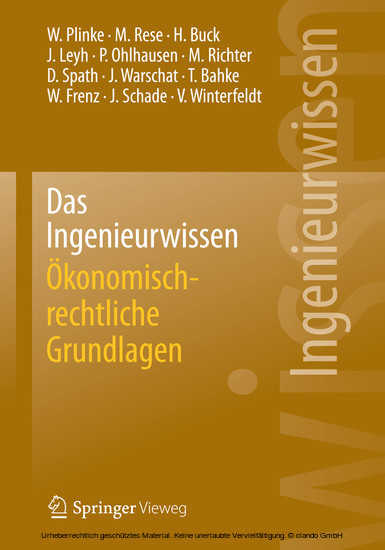 Das Ingenieurwissen: Ökonomisch-rechtliche Grundlagen main product photo
