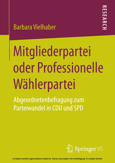 Mitgliederpartei oder Professionelle Wählerpartei main product photo