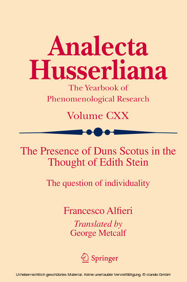 The Presence of Duns Scotus in the Thought of Edith Stein main product photo