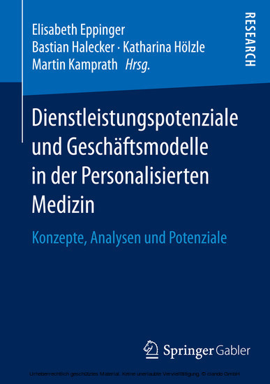 Dienstleistungspotenziale und Geschäftsmodelle in der Personalisierten Medizin main product photo